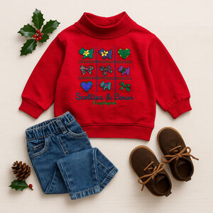 Vintage Baby B’Gosh Scotties & Bows Red Sweatshirt – Toddler 18M – 90s Christmas